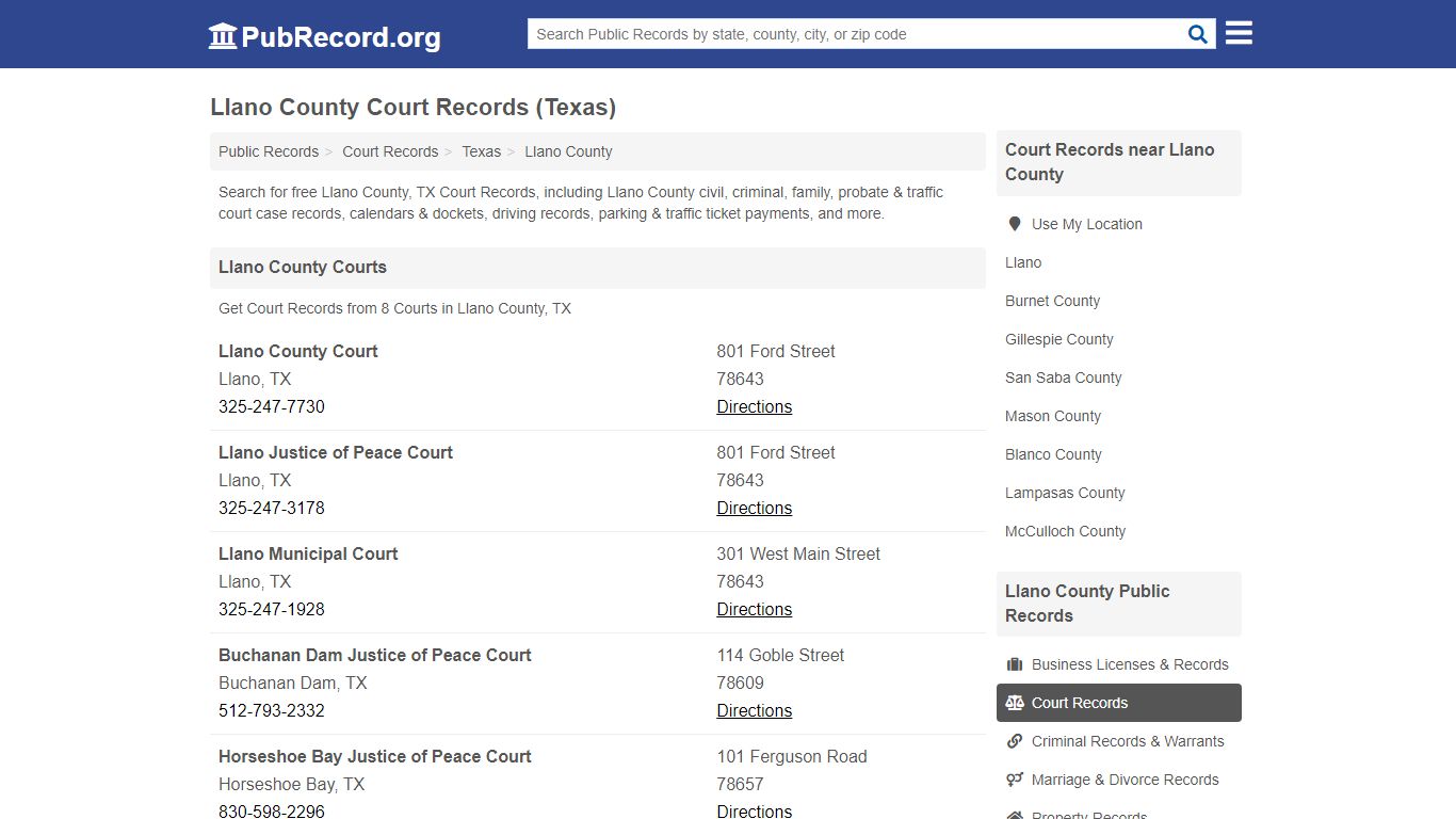 Free Llano County Court Records (Texas Court Records)